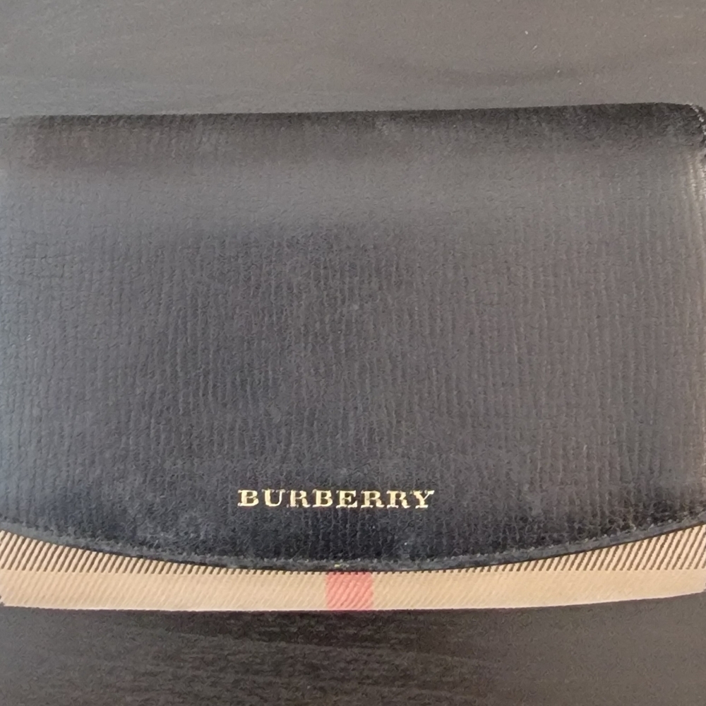 Burberry Beige / Black House Check Canvas  & Leather Wallet
